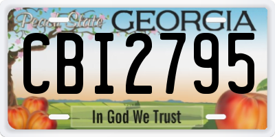 GA license plate CBI2795