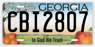 GA license plate CBI2807
