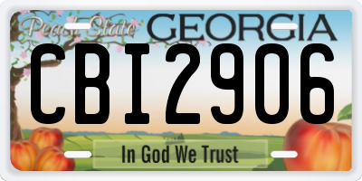 GA license plate CBI2906