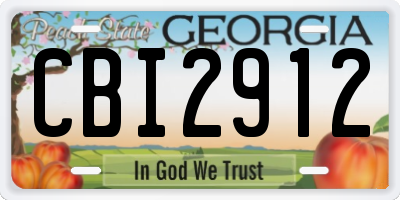 GA license plate CBI2912