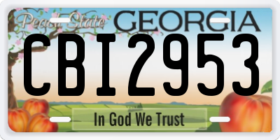 GA license plate CBI2953