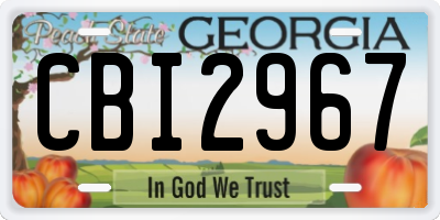 GA license plate CBI2967