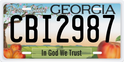 GA license plate CBI2987