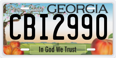 GA license plate CBI2990