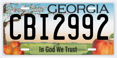 GA license plate CBI2992