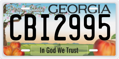 GA license plate CBI2995
