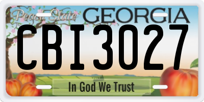 GA license plate CBI3027
