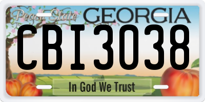 GA license plate CBI3038