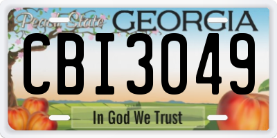 GA license plate CBI3049