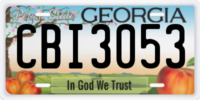 GA license plate CBI3053