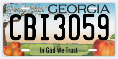 GA license plate CBI3059