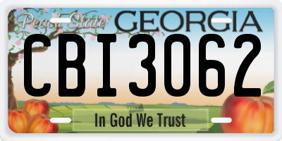 GA license plate CBI3062