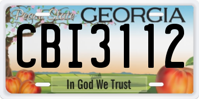 GA license plate CBI3112