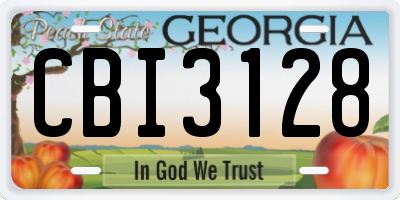 GA license plate CBI3128