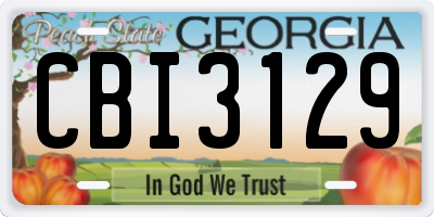 GA license plate CBI3129