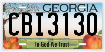 GA license plate CBI3130