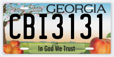 GA license plate CBI3131