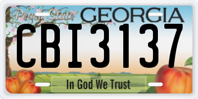 GA license plate CBI3137