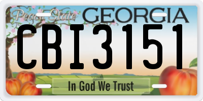 GA license plate CBI3151