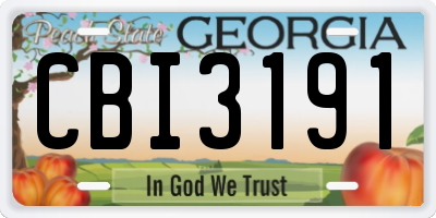 GA license plate CBI3191