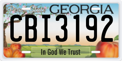 GA license plate CBI3192