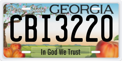GA license plate CBI3220