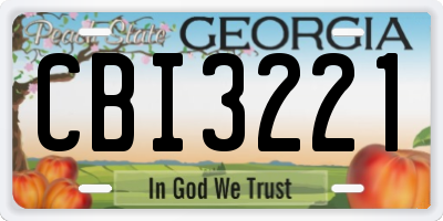 GA license plate CBI3221