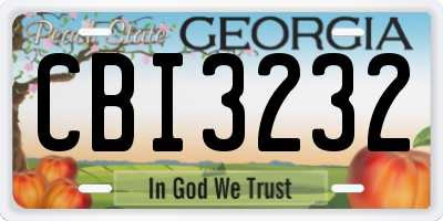 GA license plate CBI3232