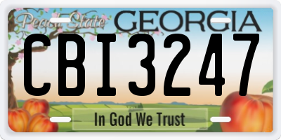 GA license plate CBI3247