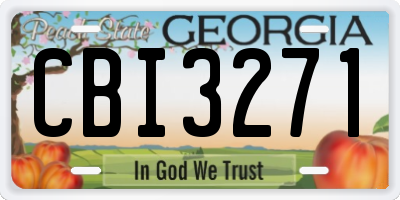GA license plate CBI3271