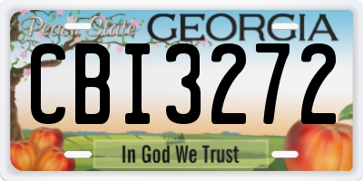 GA license plate CBI3272