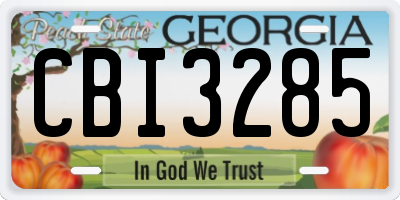 GA license plate CBI3285