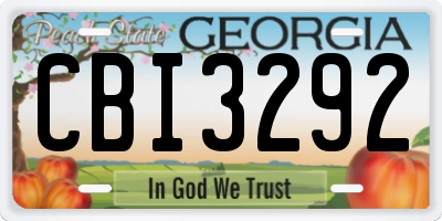 GA license plate CBI3292
