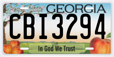 GA license plate CBI3294