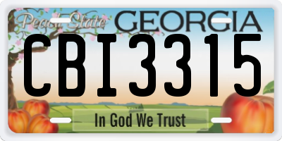 GA license plate CBI3315