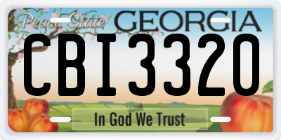 GA license plate CBI3320