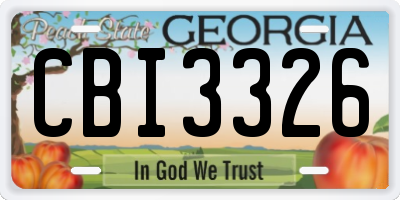 GA license plate CBI3326