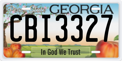 GA license plate CBI3327