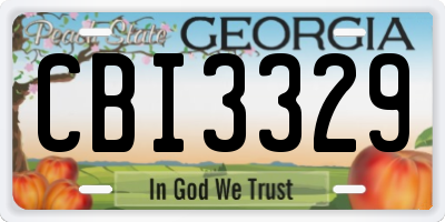 GA license plate CBI3329