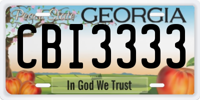 GA license plate CBI3333