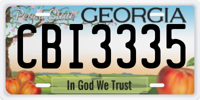 GA license plate CBI3335