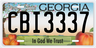 GA license plate CBI3337