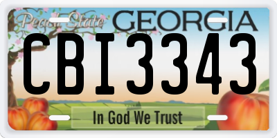 GA license plate CBI3343