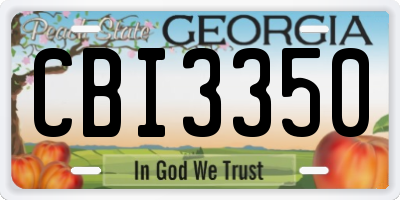 GA license plate CBI3350
