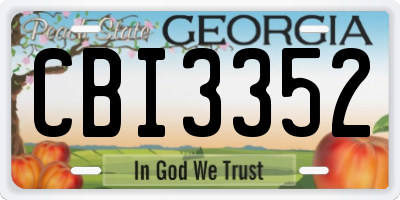 GA license plate CBI3352
