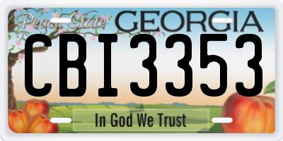 GA license plate CBI3353