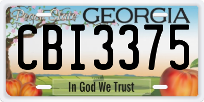 GA license plate CBI3375