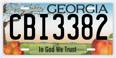 GA license plate CBI3382