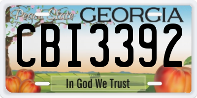 GA license plate CBI3392