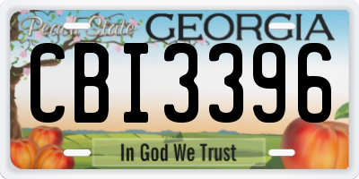 GA license plate CBI3396